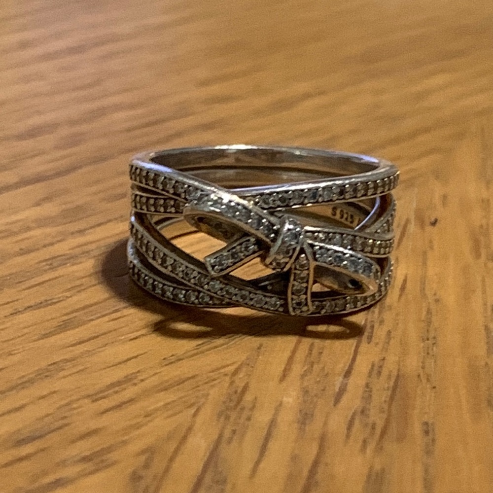 Pandora Stacked Bow Statement Ring - image 4